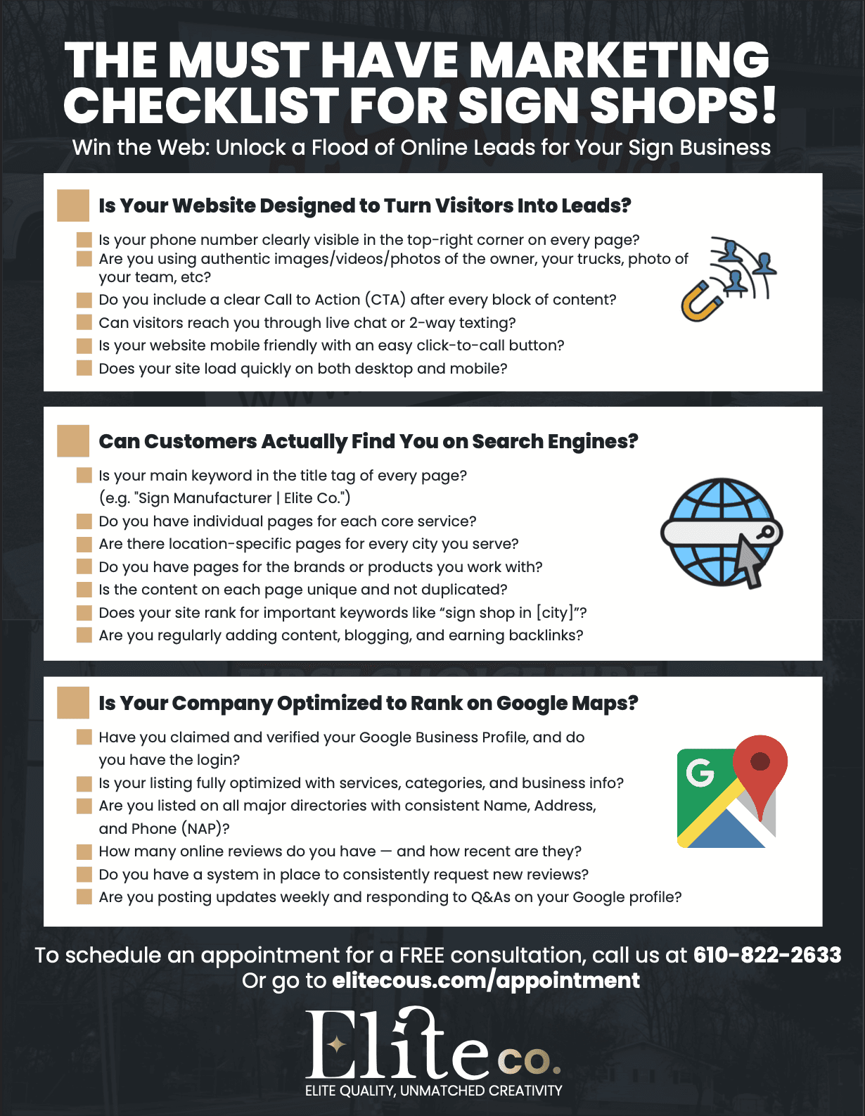 Sign Shop Marketing Checklist